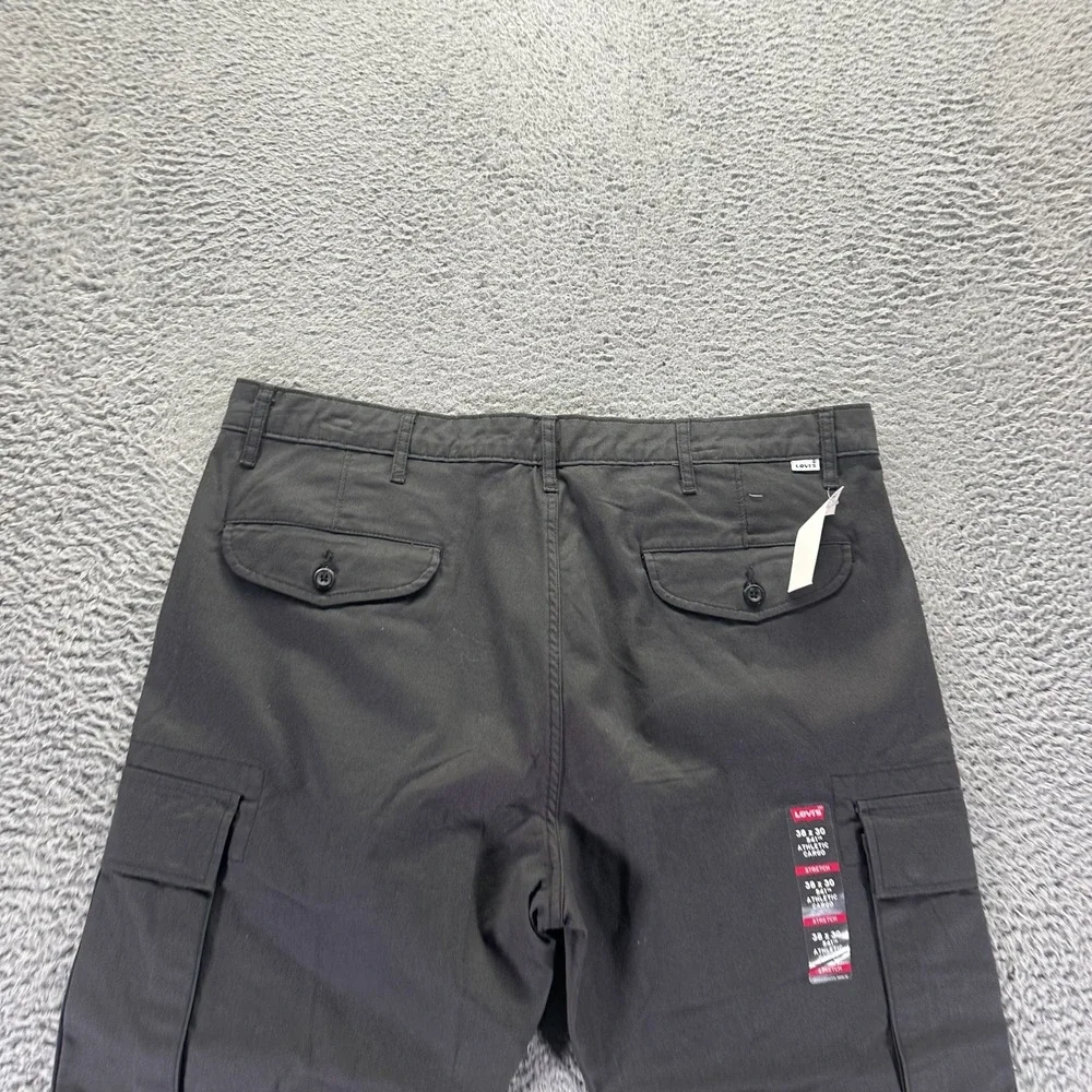 Levi's 541 Pant Mens 38x30 Black Cotton Cargo Straight Athletic Workwear Stretch